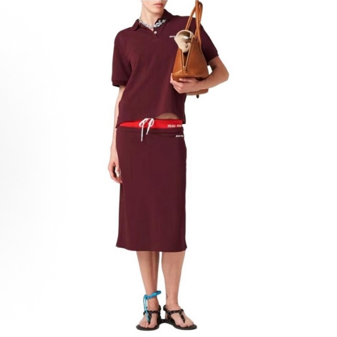 miumiu embroidered logo polo shirt